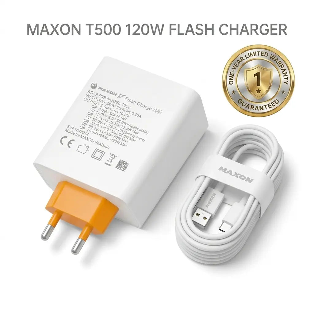 T - 500 Flash 120W Fast Charger for Vivo (Type - C Cable Included) - Urban Gear